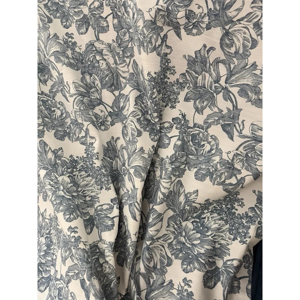 Vintage Waverly Garden Room Toile Blue Floral Curtain Panel 42 X 84 Single 1 PC